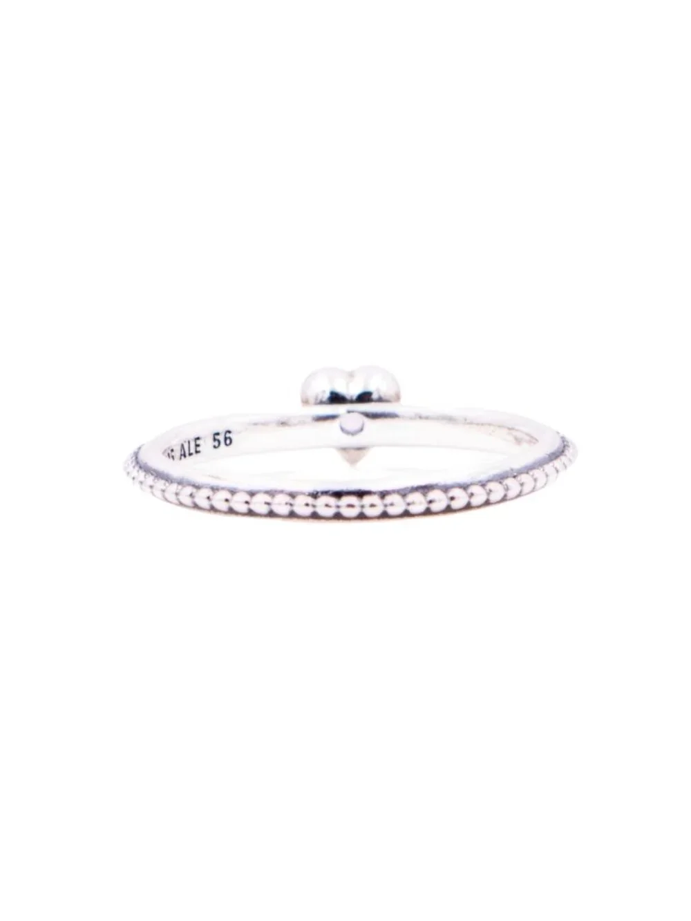 Pandora One Love Heart Ring Sterling Silver Pink Sapphire Stackable Retired